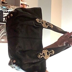 Micheal KORS-  Bag Leather N Gold HANDBAG